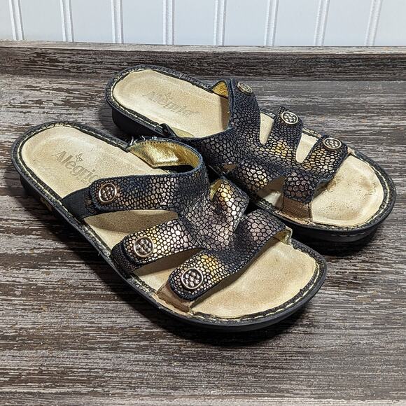 Alegria Women's Multicolor Venice Bronze Mosaic Slide Comfort Sandal Size 42 - Picture 1 of 7